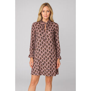 Brooke Wright Designs for Tuckernuck Pink Leopard Long Sleeve Dress XS